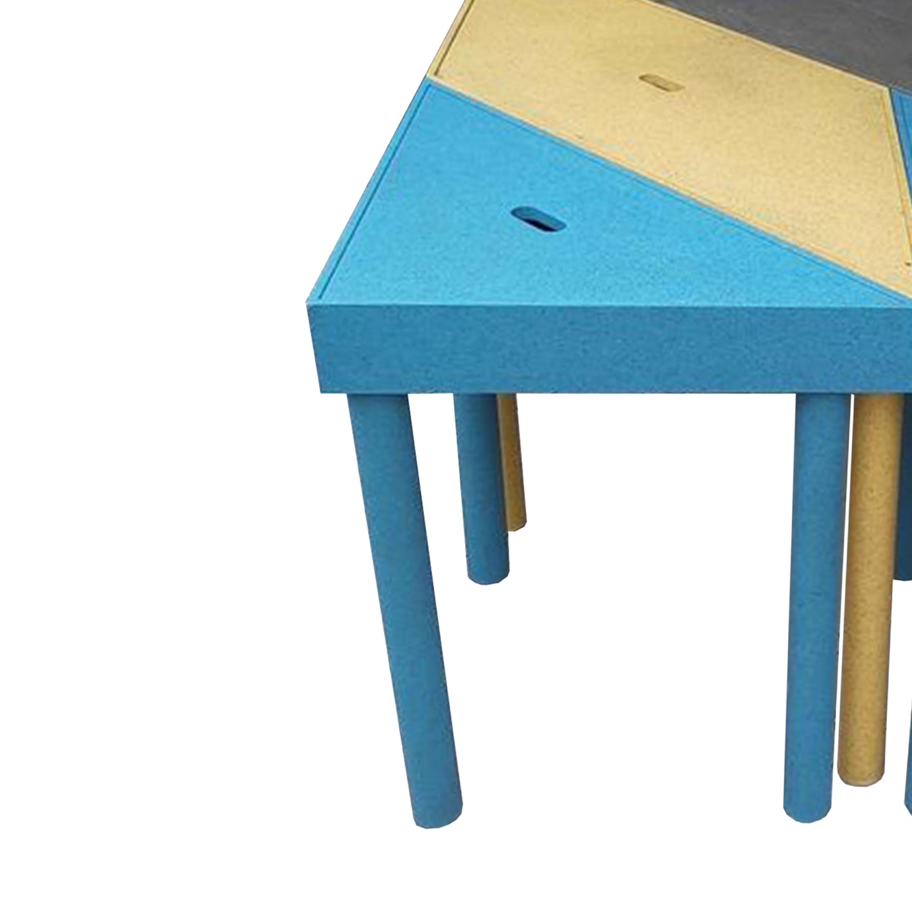 italien Table modulaire Tangram en bois de hêtre peint de Massimo Morozzi pour Cassina, 1983 en vente