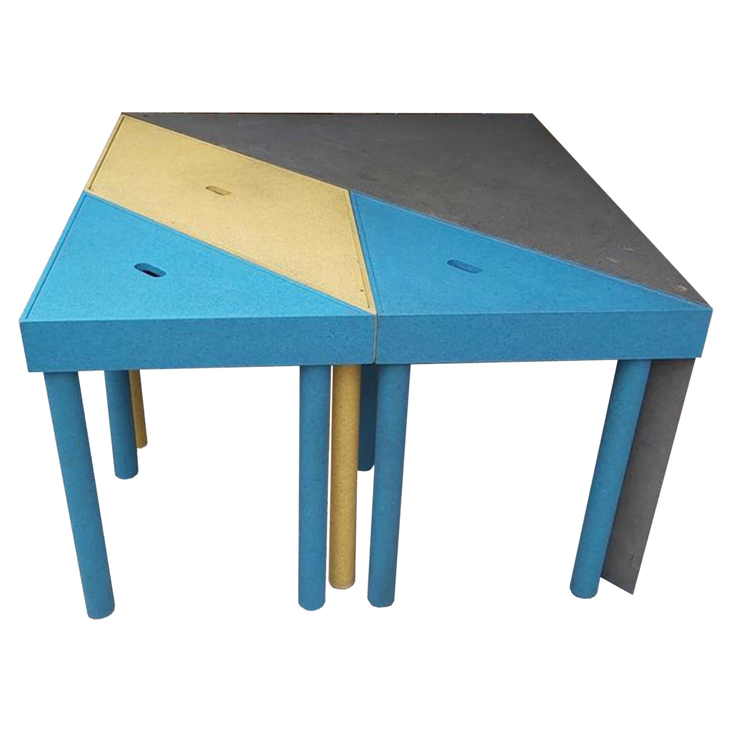 Massimo Morozzi Painted Beechwood “Tangram” Modular Table for Cassina, 1983