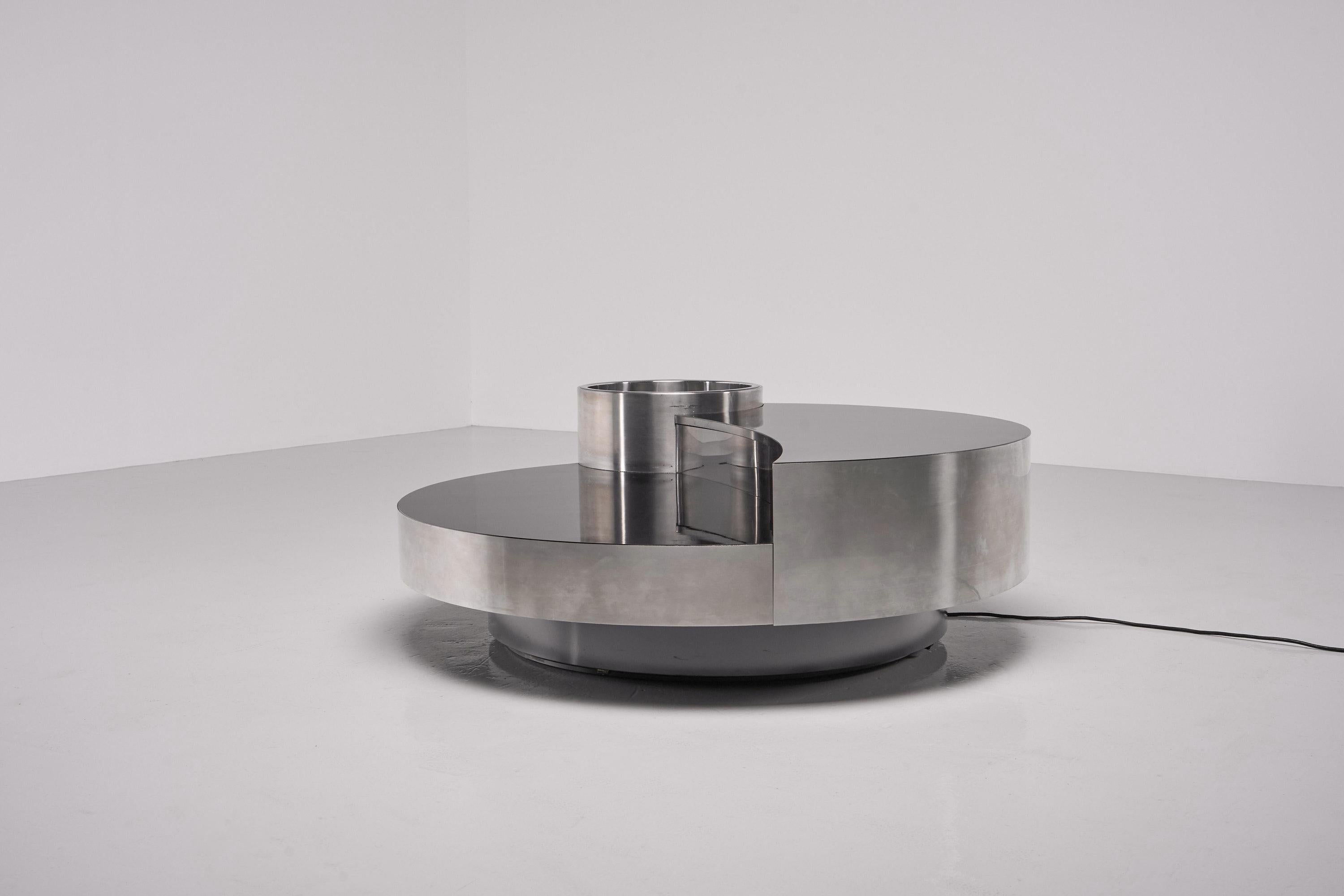 Stainless Steel Massimo Papiri Cocktail Table by Mario Sabot Italy, 1970 For Sale