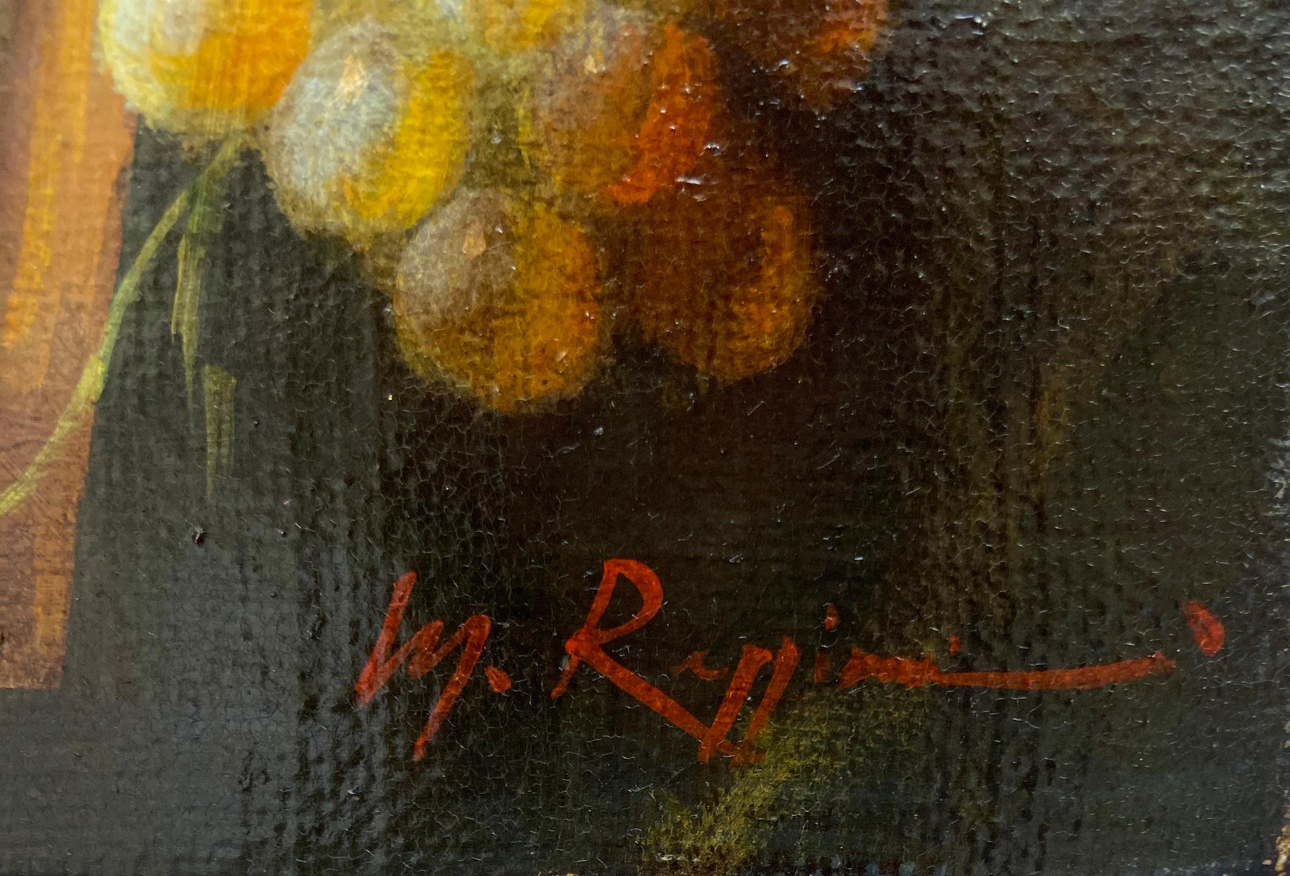 STILL LIFE  - Massimo Reggiani - Oil on Canvas  Italian Painting For Sale 4