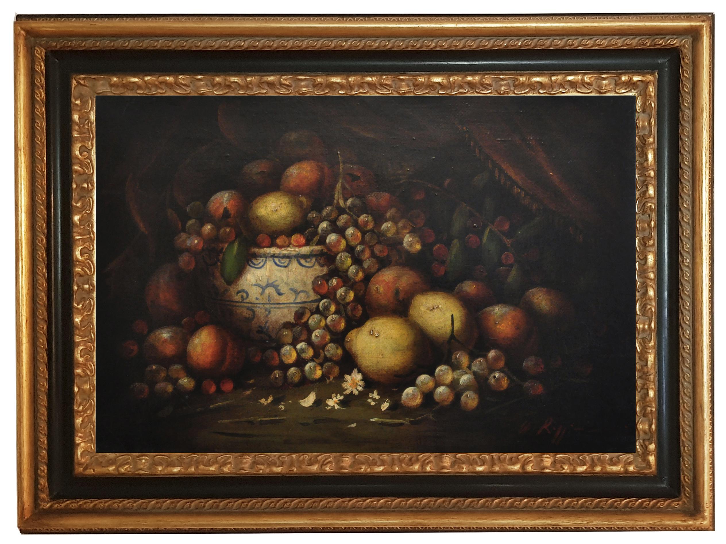 STILL LIFE – Massimo Reggiani –  Ölgemälde auf Leinwand Italienisches Gemälde