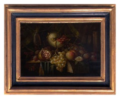 Peinture italienne à l'huile sur toile STILL LIFE de Massimo Reggiani