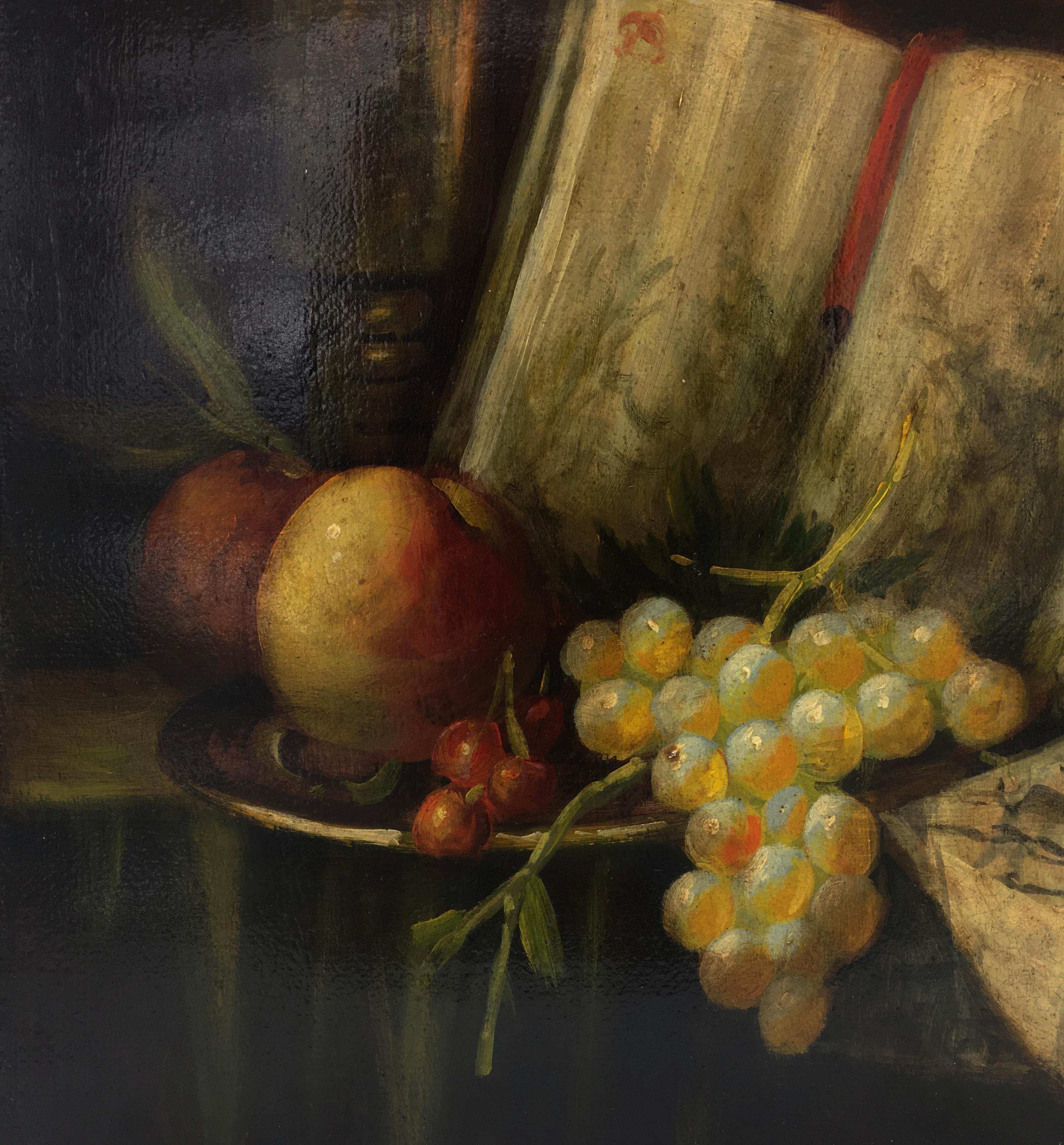 STILL LIFE - Massimo Reggianil - Italienisches Gemälde, Öl auf Leinwand im Angebot 3