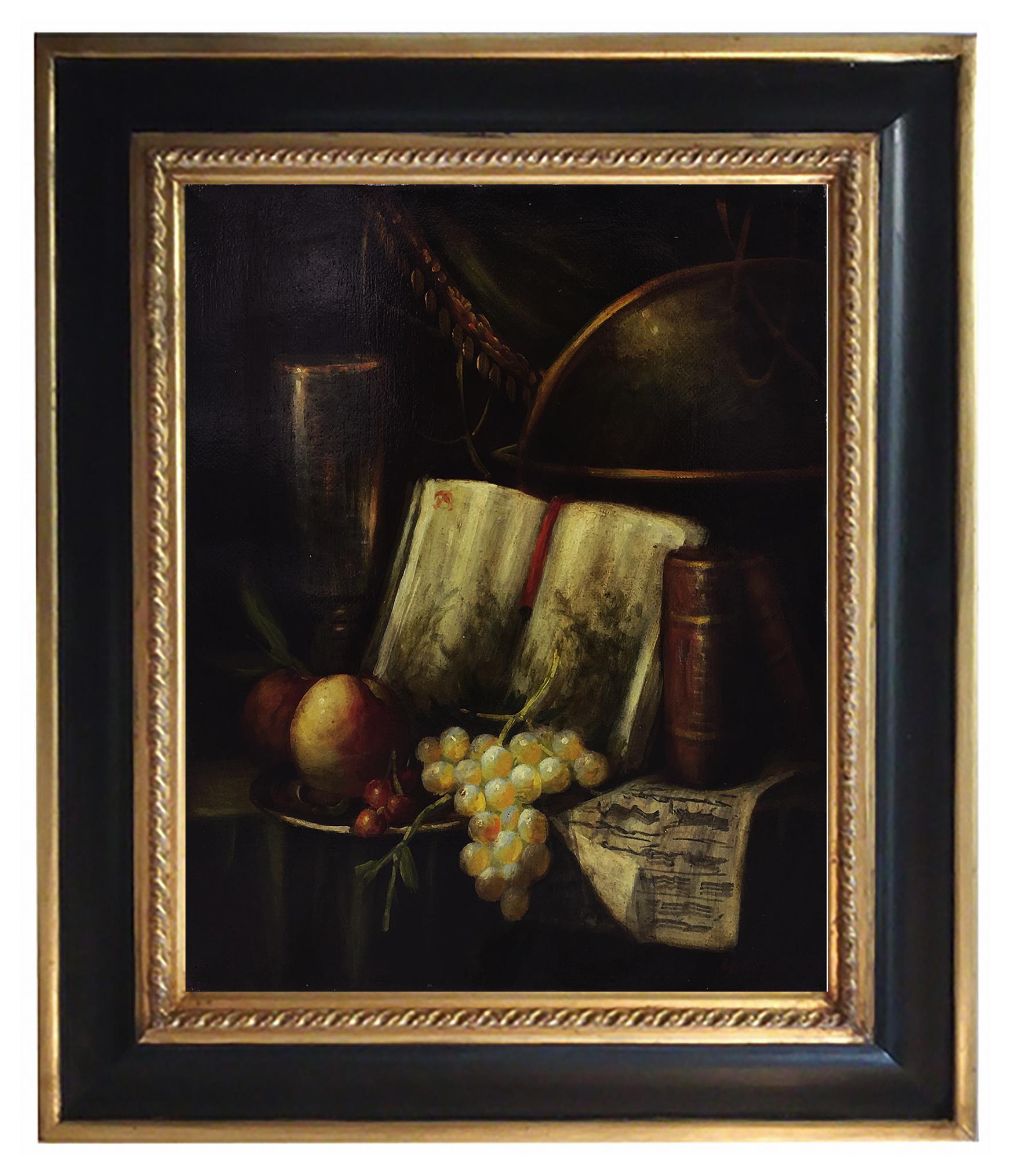 STILL LIFE - Oil on canvas painting by Massimo Reggiani, Italy 2006
The origins of still life can be found in Dutch painting. At the beginning of Dutch painting, artists included additional elements in their religious compositions, depicting them in