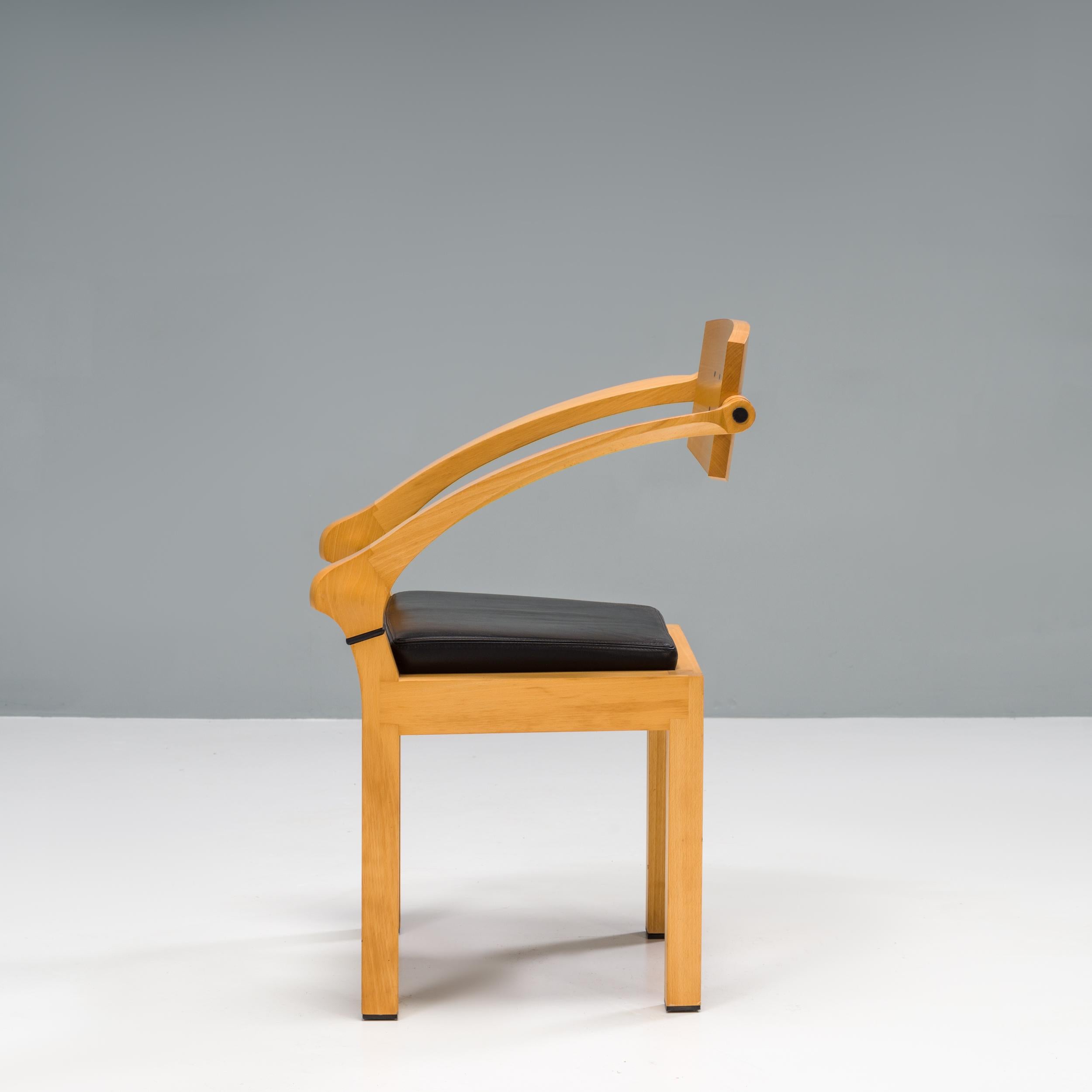 italien Chaise de bureau Spring de Massimo Scolari pour Giorgetti en hêtre et ébène, années 1990