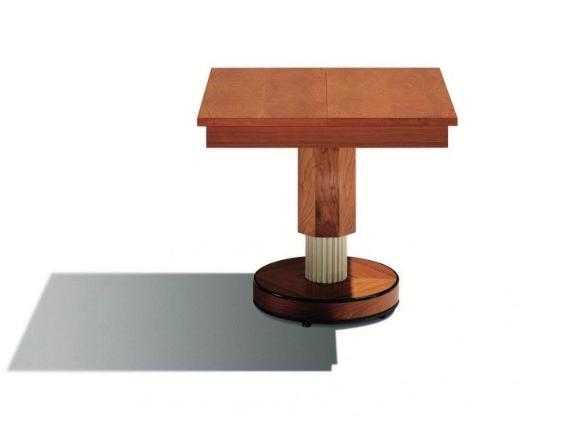 Italian Massimo Scolari for Giorgetti S.p.A. Extendable Ur Table, Fluted Pedestal Base
