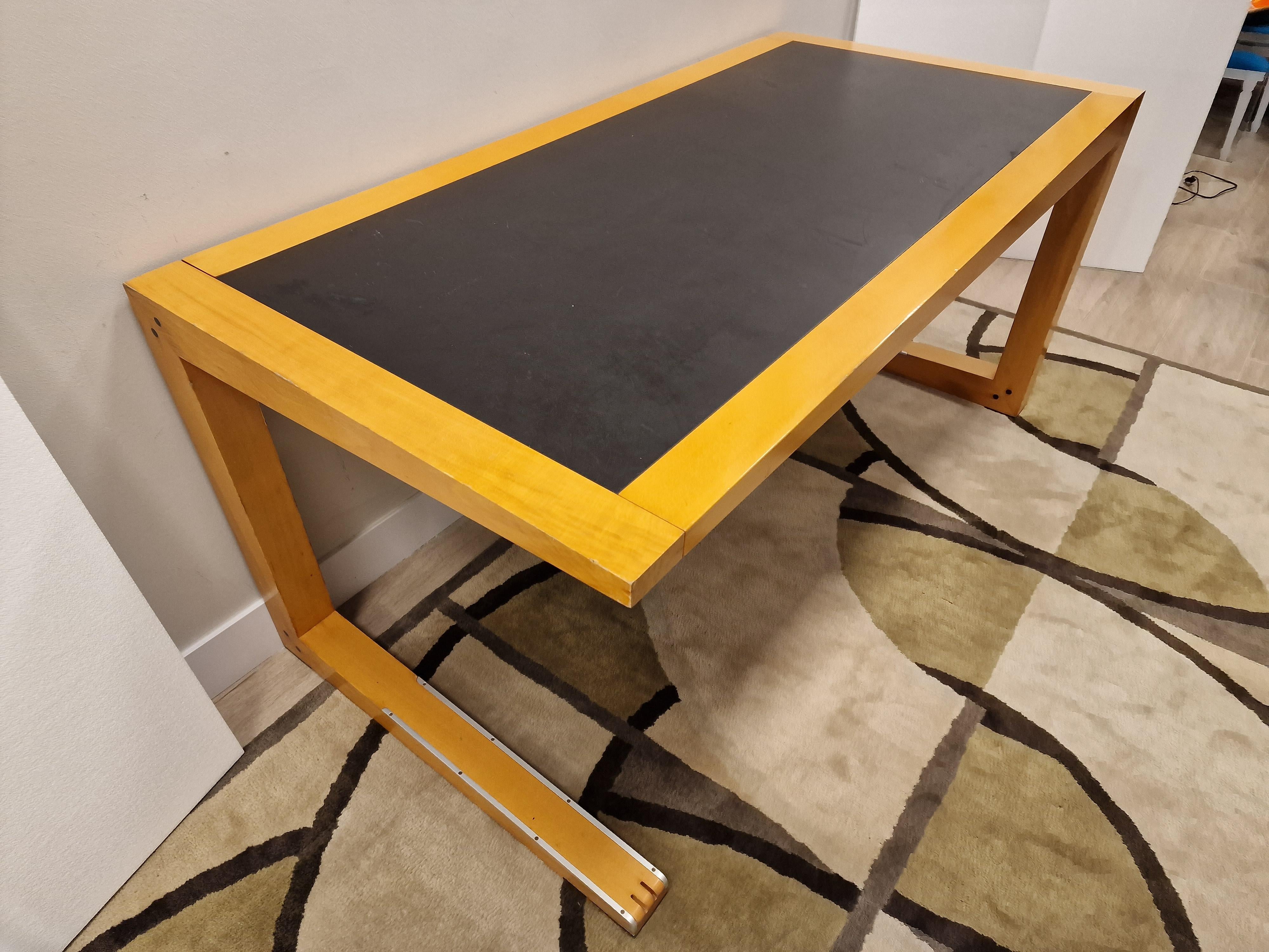 Massimo Scolari Italian Desk table for Giorgetti, black rubber wood For Sale 5