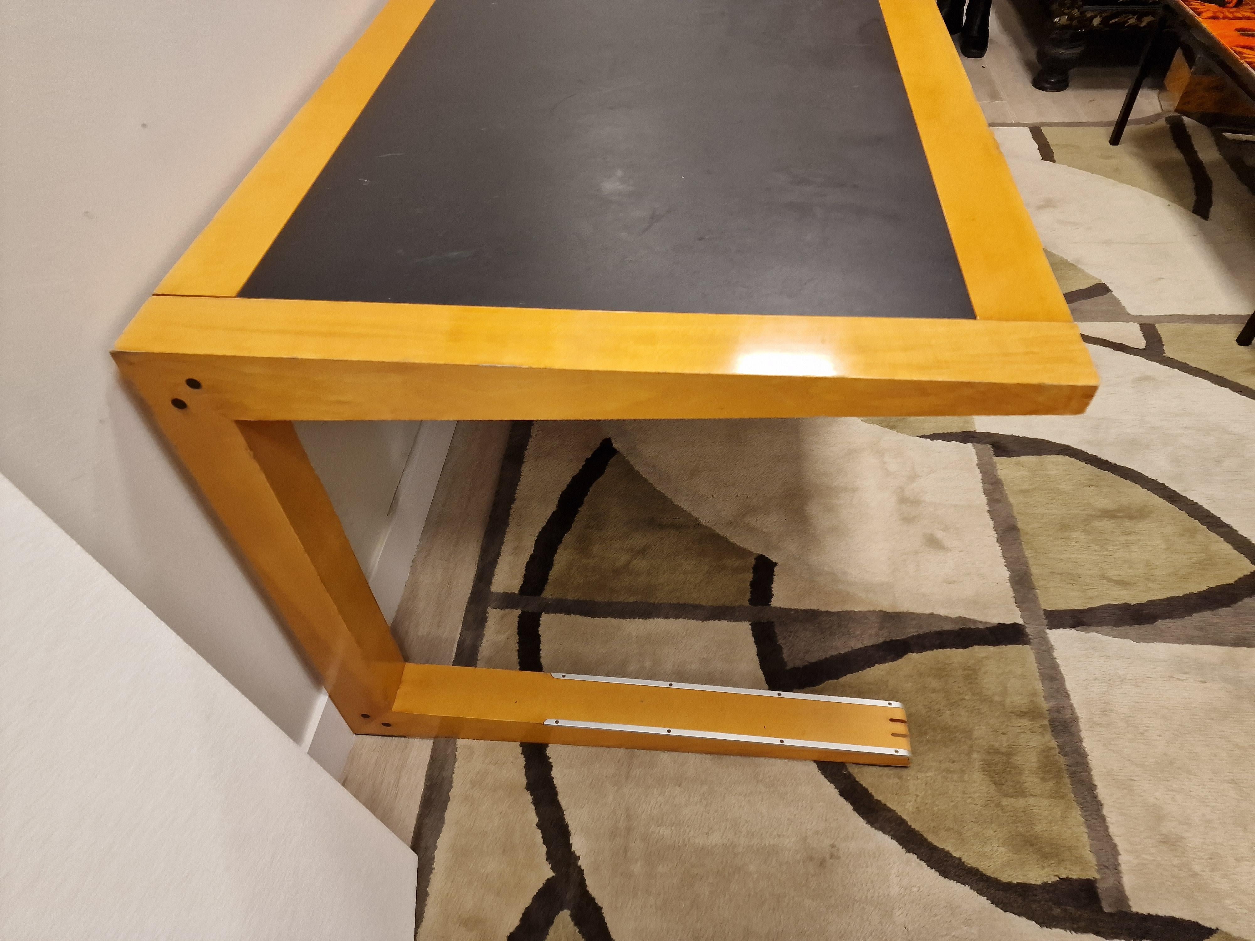 Massimo Scolari Italian Desk table for Giorgetti, black rubber wood For Sale 6