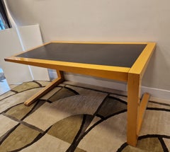 Massimo Scolari Italian Desk table for Giorgetti, black rubber wood