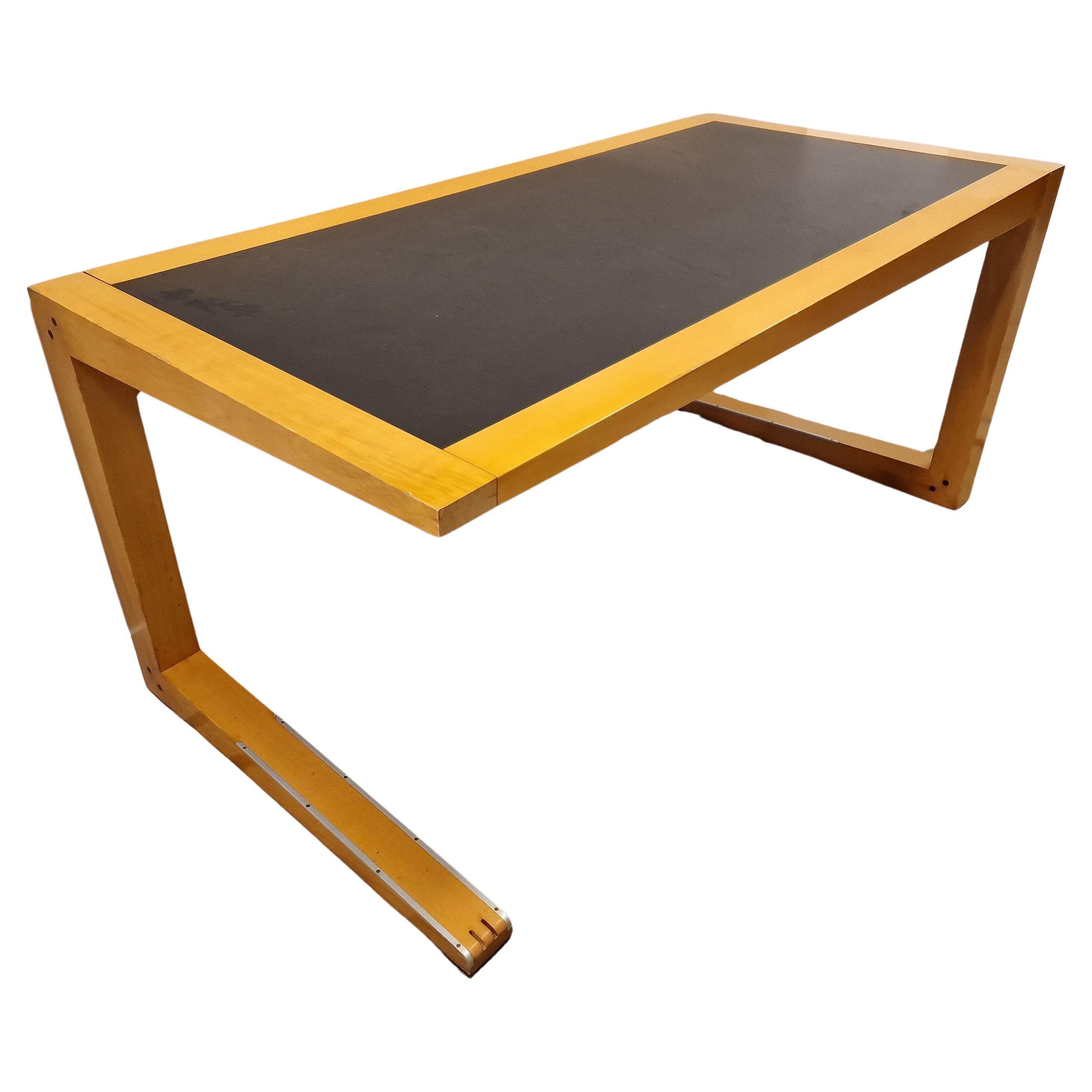 Massimo Scolari Italian Desk table for Giorgetti, black rubber wood