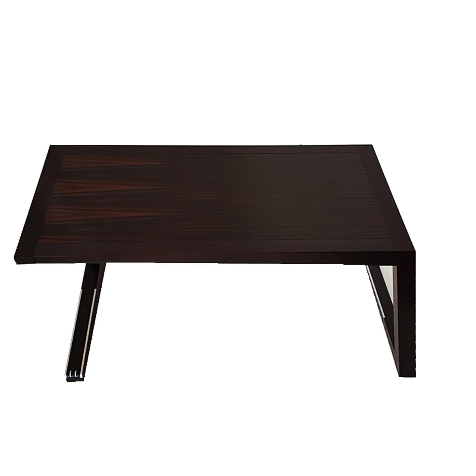Massimo Scolari Italian Solid Dark Painted Beech Wood Desk with Ebony Top For Sale 5