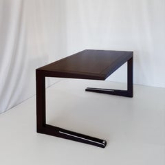 Massimo Scolari Italian Solid Dark Painted Beech Wood Desk with Ebony Top