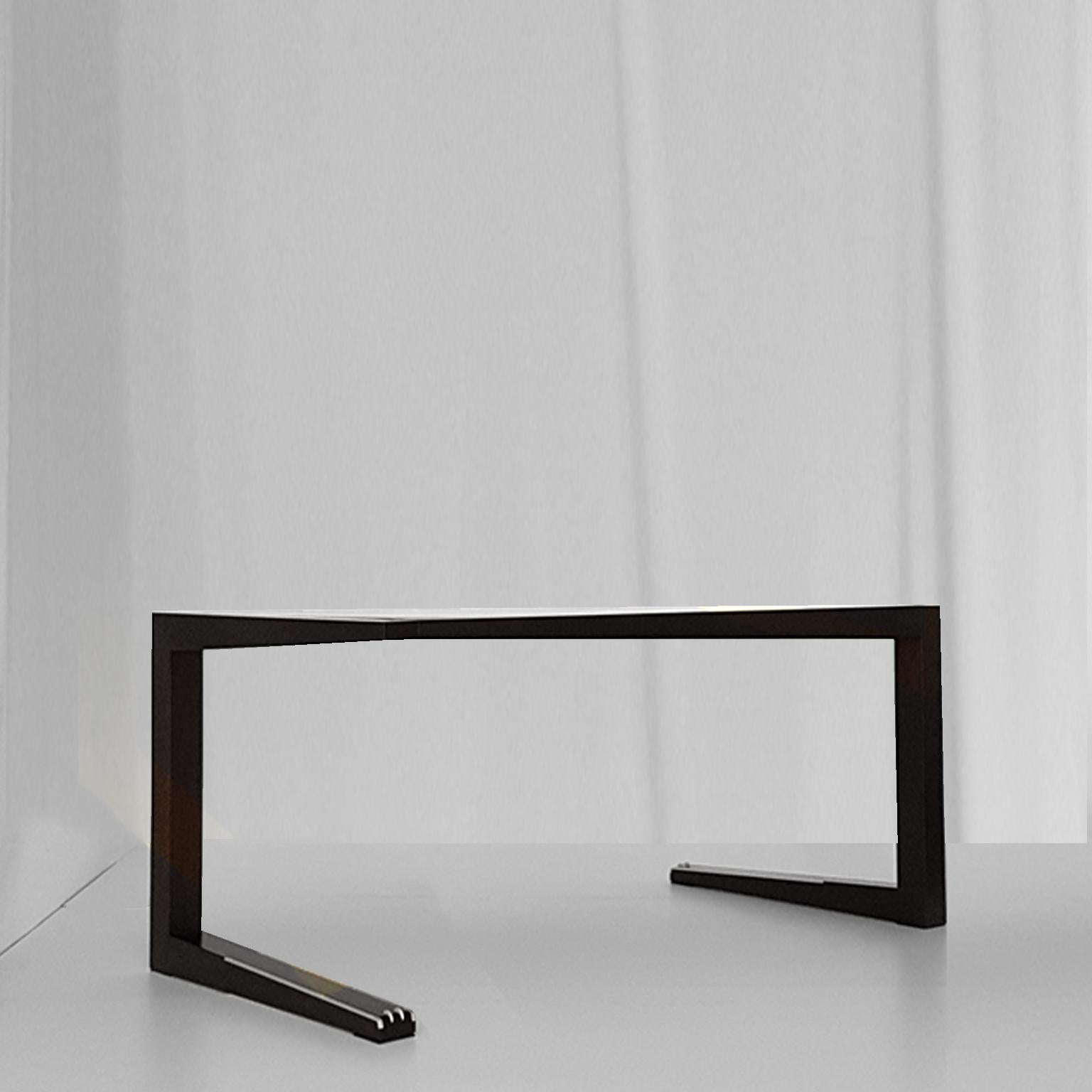 Modern Massimo Scolari Italian Solid Dark Painted Beech Wood Desk with Ebony Top For Sale