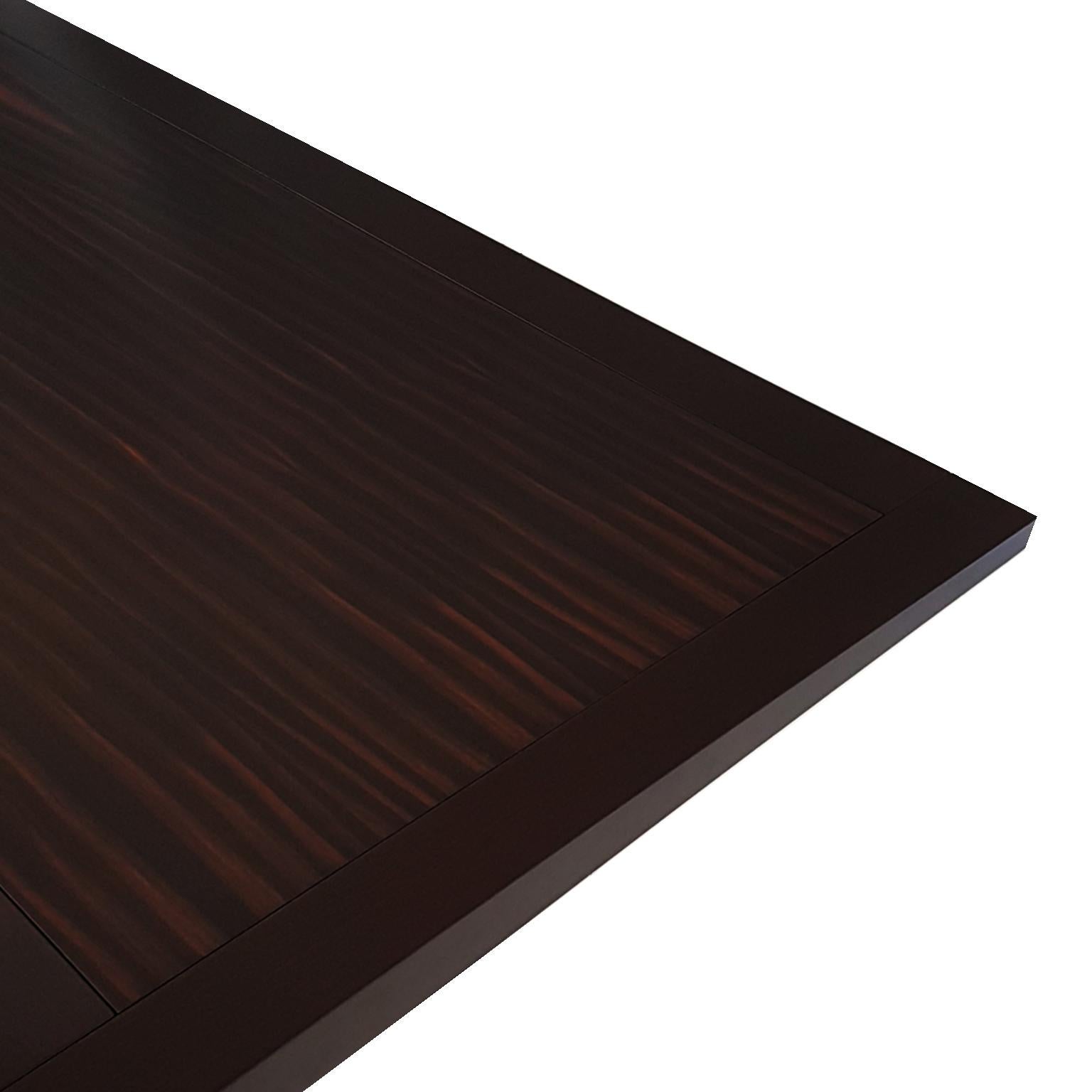 Massimo Scolari Italian Solid Dark Painted Beech Wood Desk with Ebony Top For Sale 3