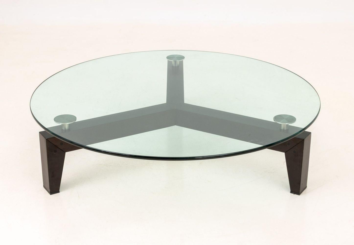 Moderne Table basse à plateau de verre Massimo Scolari x Giorgetti en vente