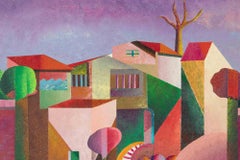 Chalets en Toscane - Peinture de Massimo Sonnino - 1999