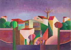 Cottages in Tuscany - Paint by Massimo Sonnino - 1999