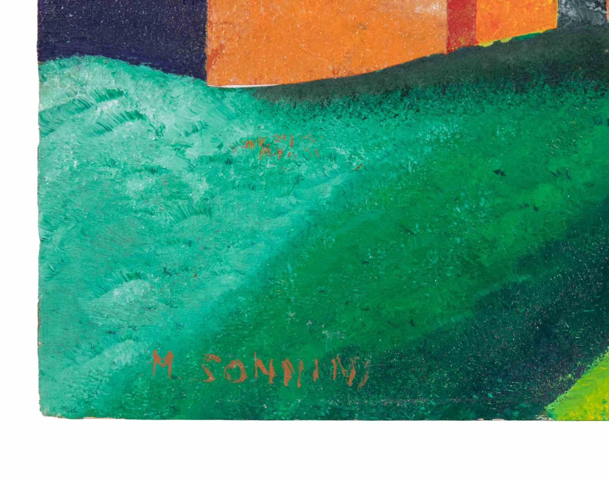 Hütten - Gemälde von Massimo Sonnino - 2000 im Angebot 2
