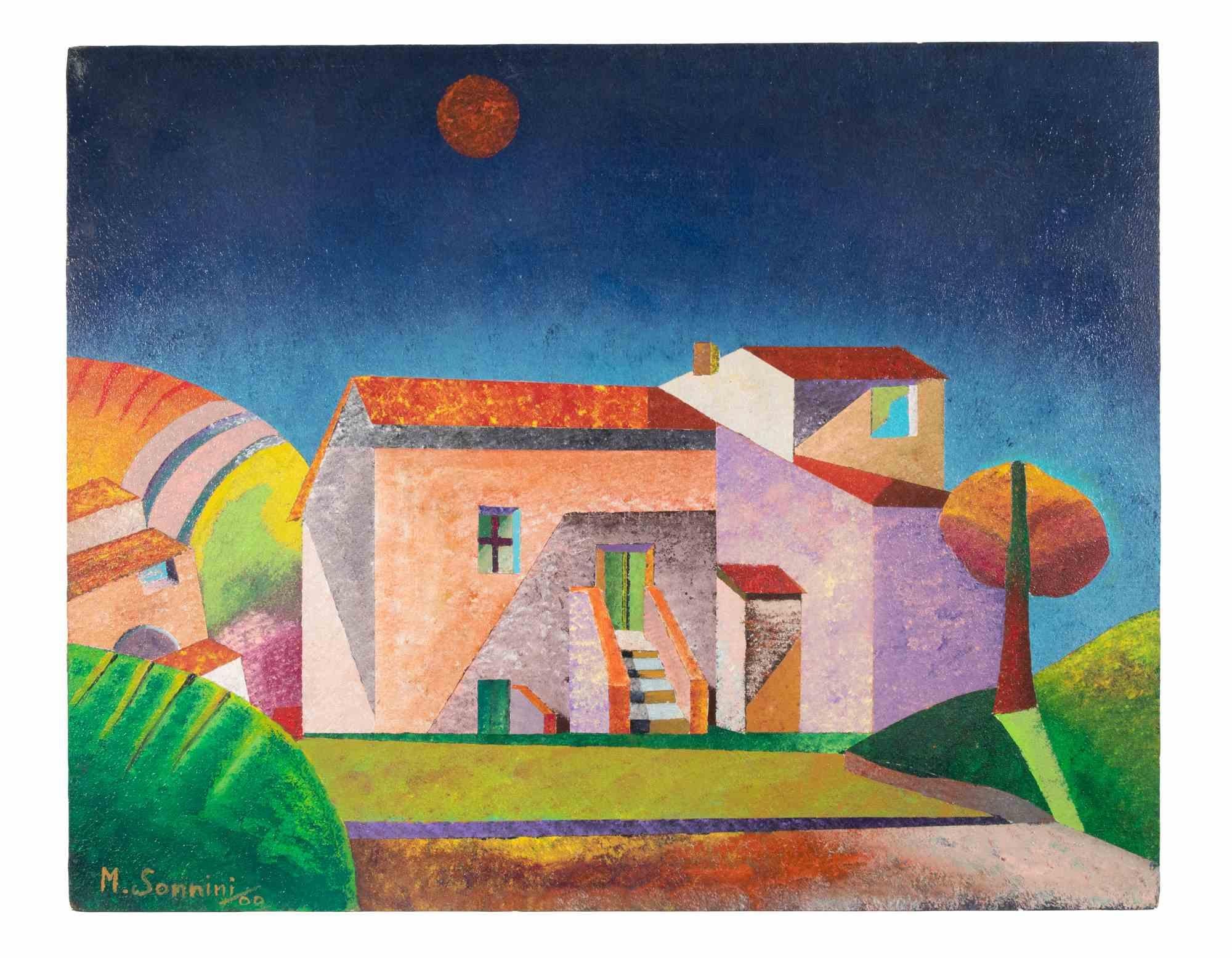 Massimo Sonnino Figurative Painting - Landscape - Painting by Massimo Sonnini - 2000