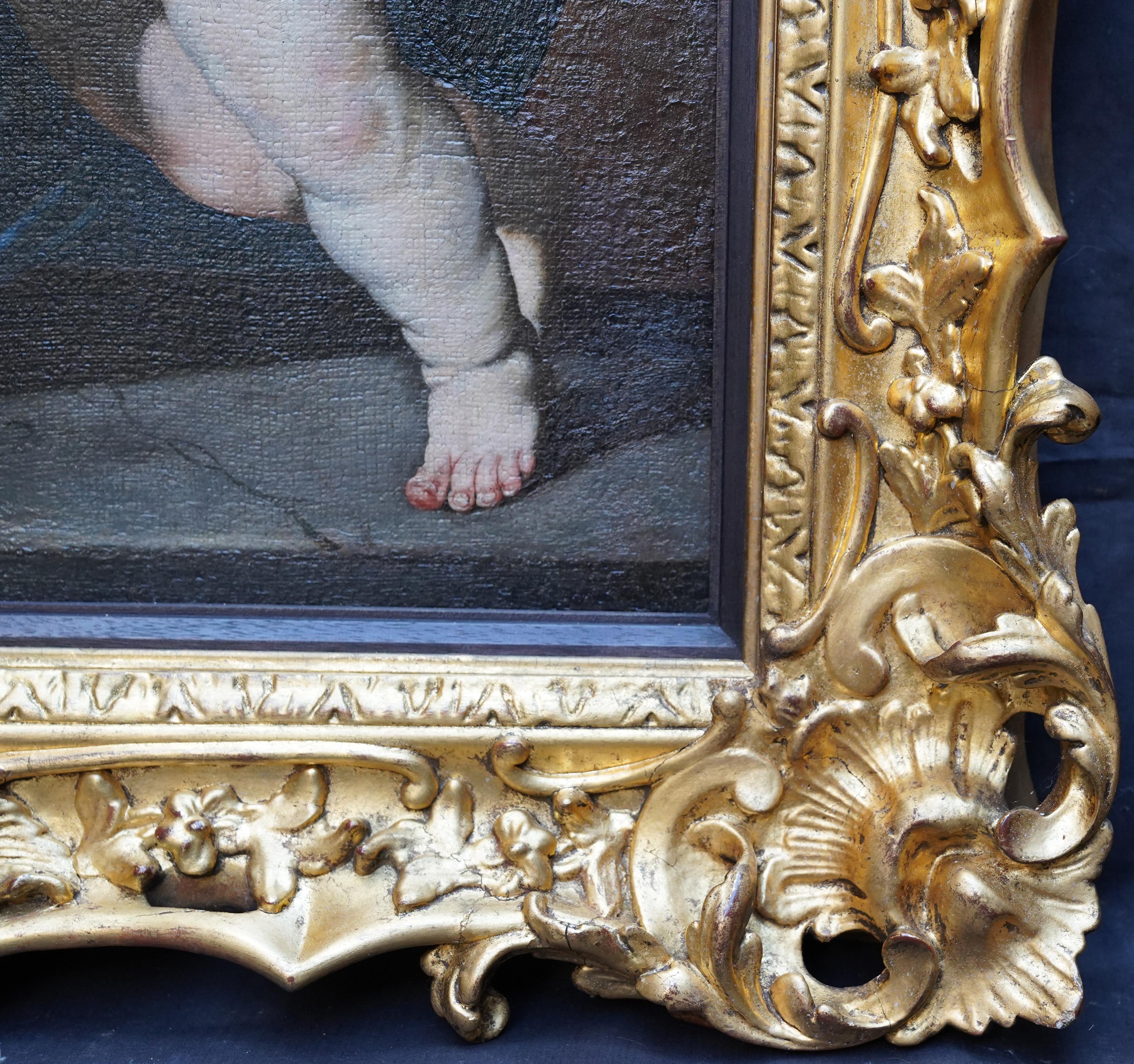 Madone et Child - peinture à l'huile religieuse italienne du 17e siècle, de style vieux maître en vente 8