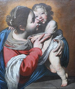 Madonna und Child - Italienisches Ölgemälde religiöser Alter Meister aus dem 17.