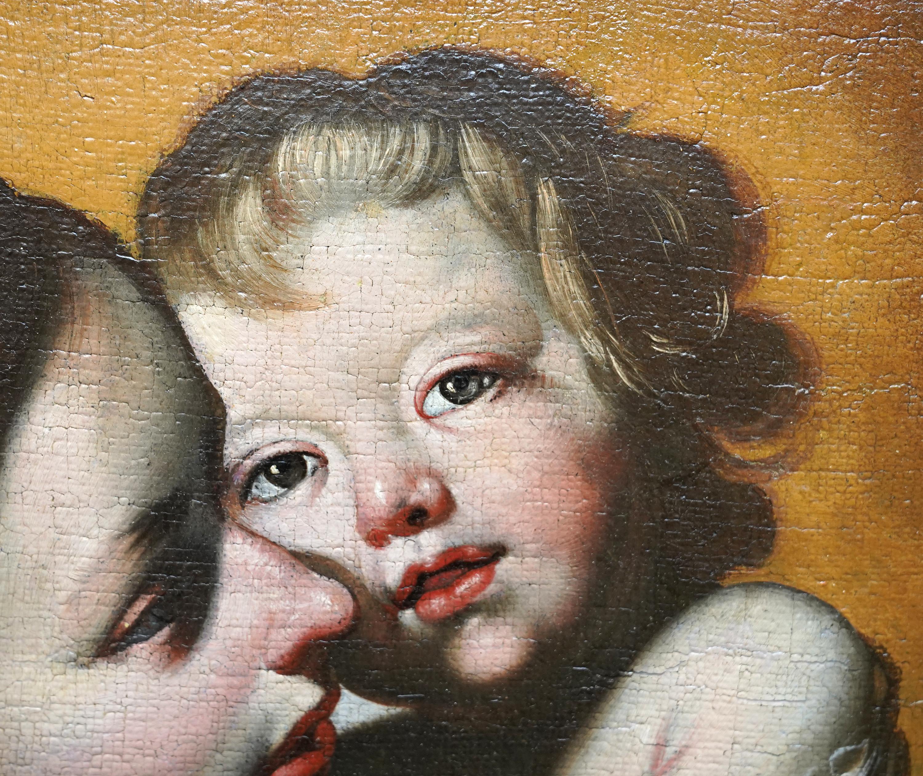 Madone et Child - peinture à l'huile religieuse italienne du 17e siècle, de style vieux maître en vente 2