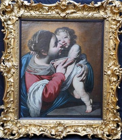 Madonna und Child - Italienisches Ölgemälde religiöser Alter Meister aus dem 17.
