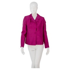 Massimo Auffälliger Vintage-Blazer aus Fuchsia-Leinen