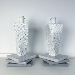 Massimo Vallotto for Viba Postmodern Italian Ceramic Lamp Pair