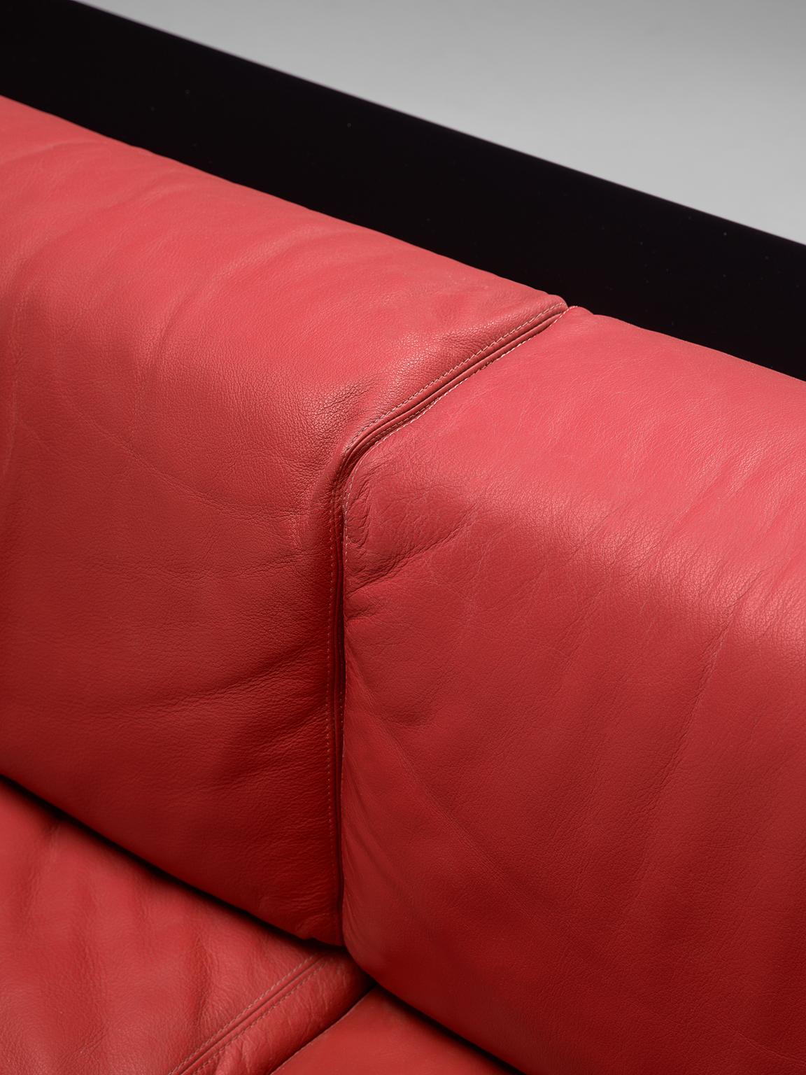 Mid-20th Century Massimo Vignelli Black and Red 'Saratoga' Living Room Set