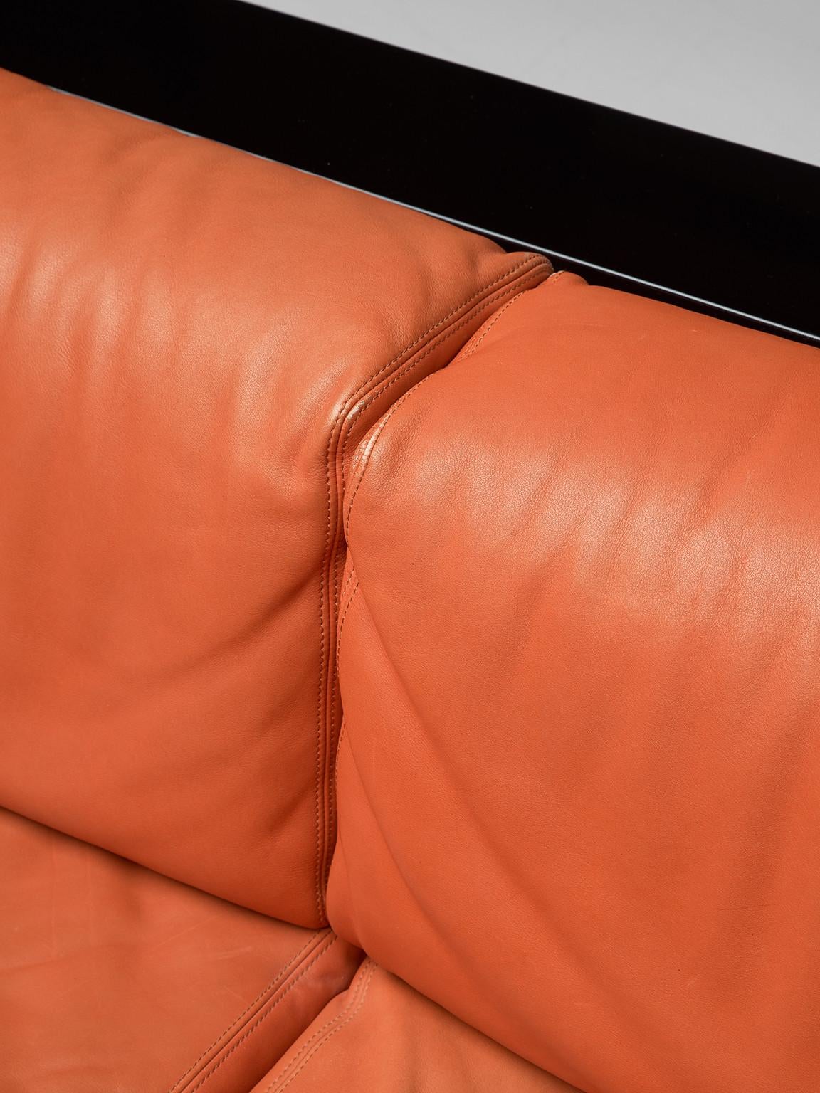 Leather Massimo Vignelli Black and Red 'Saratoga' Living Room Set