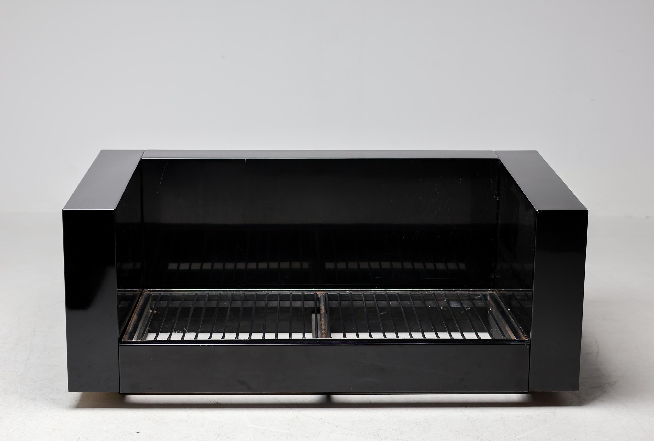 Massimo Vignelli Canapé Saratoga noir sur noir, Italie, 1964 en vente 8