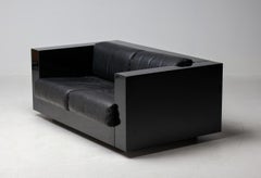Massimo Vignelli Black-on-Black Saratoga Sofa, Poltronova, Italy, 1964