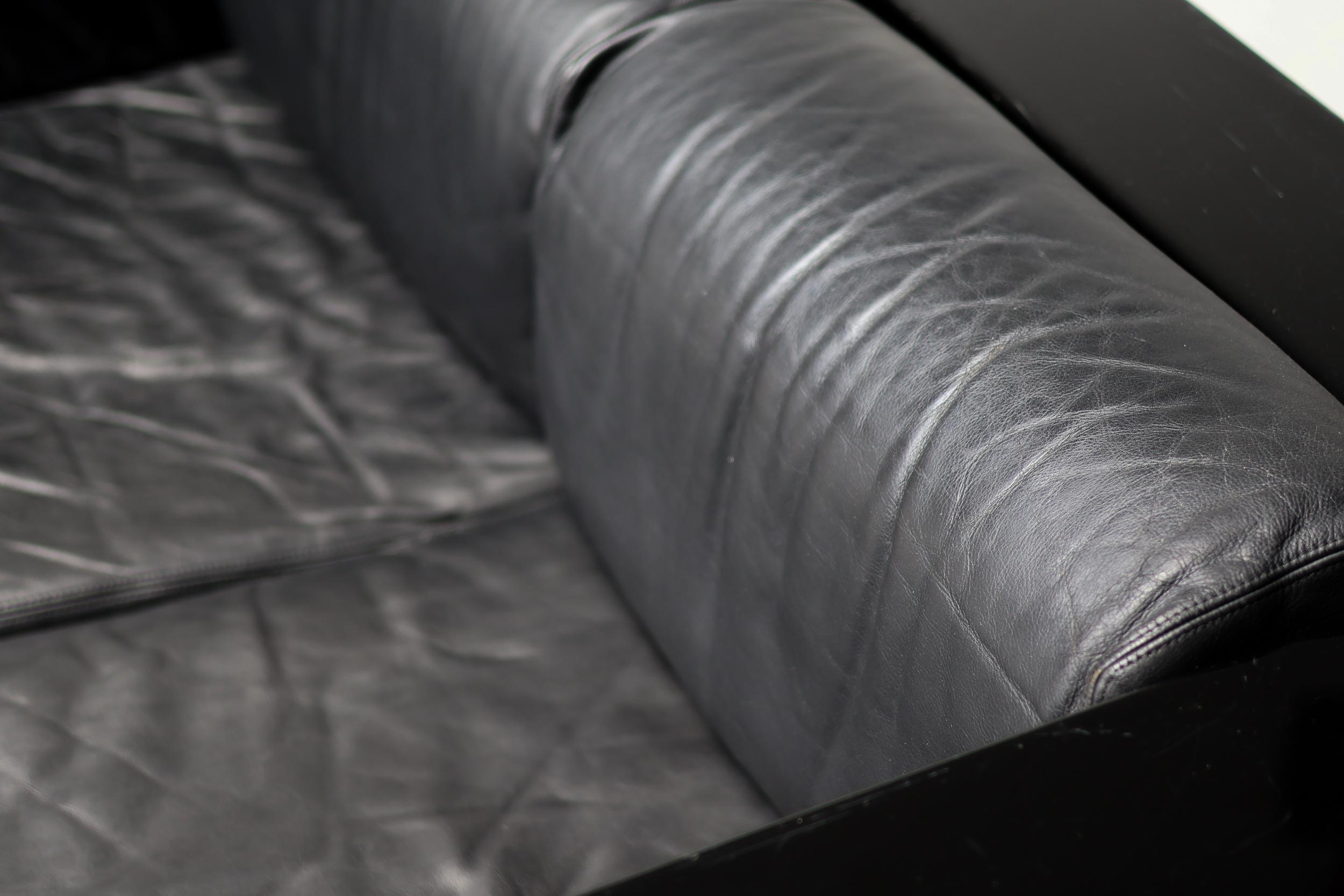 Lacquered Massimo Vignelli Black-on-Black Saratoga Sofa, Poltronova, Italy, 1964 For Sale