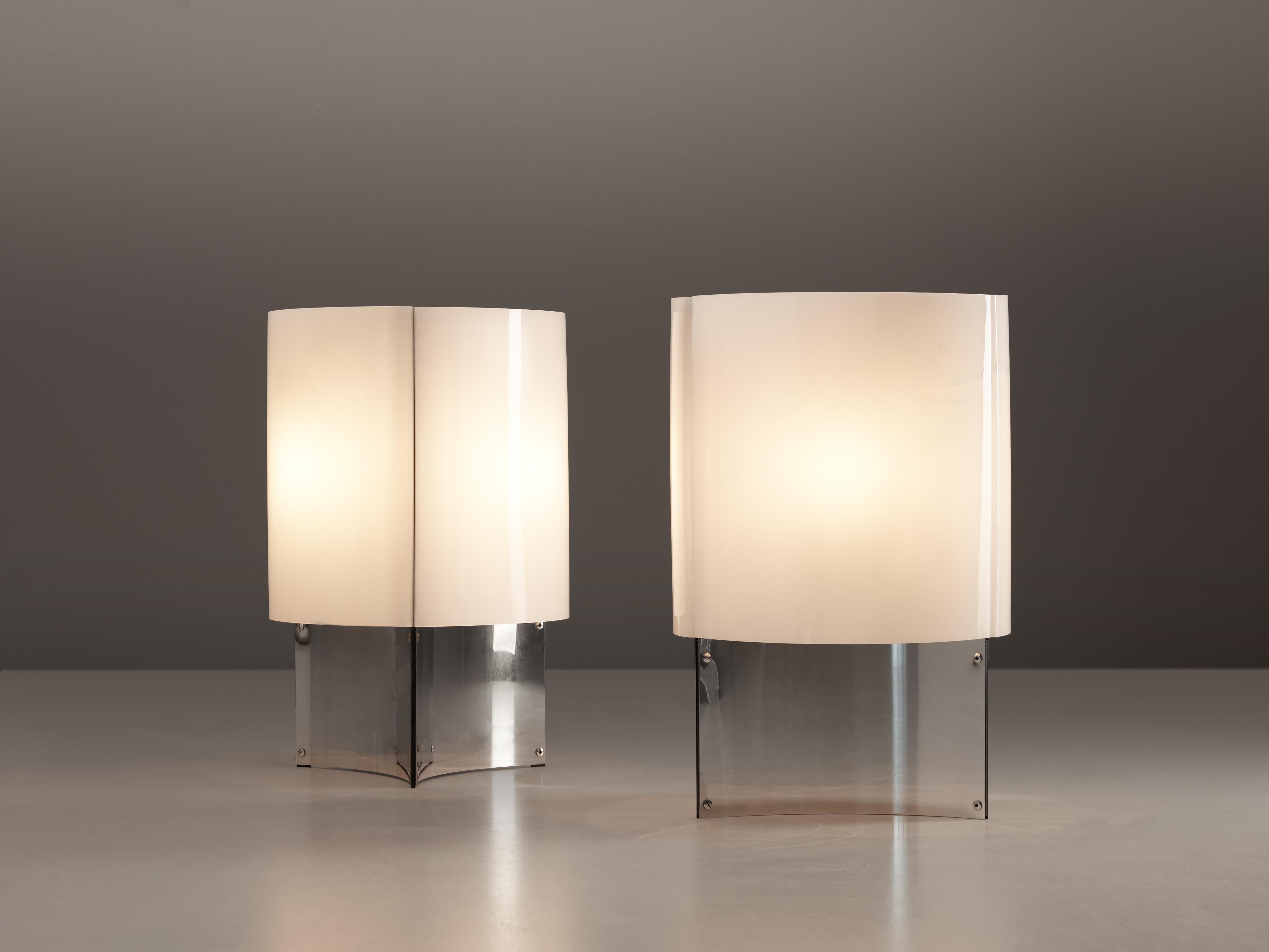 Mid-Century Modern Massimo Vignelli for Arteluce Pair of Table Lamps Model 526