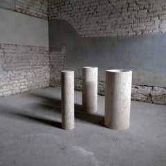 Massimo Vignelli for Casigliani, Glass and travertine Dining Table, 1980