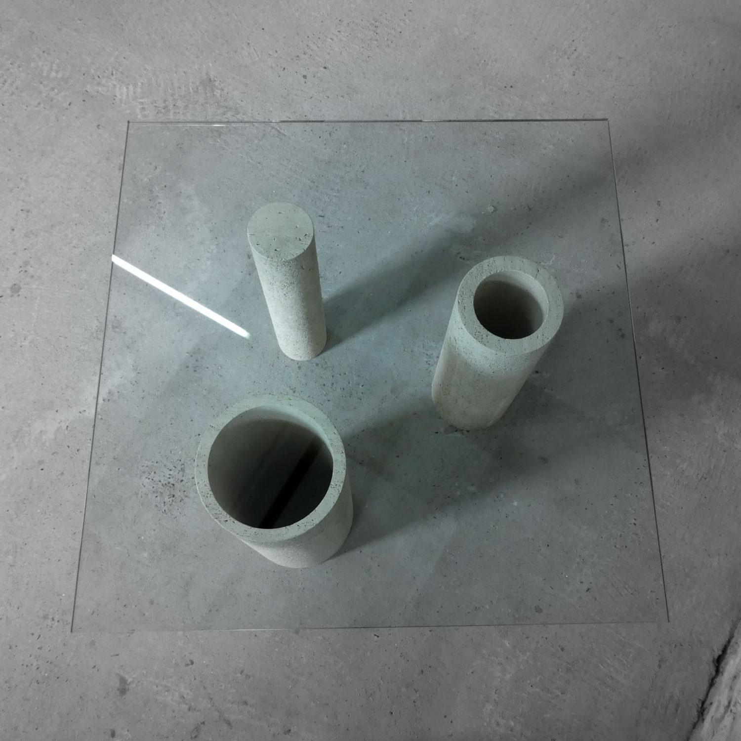 Fin du 20e siècle Table de salle à manger en verre et travertin Massimo Vignelli pour Casigliani, 1980 en vente