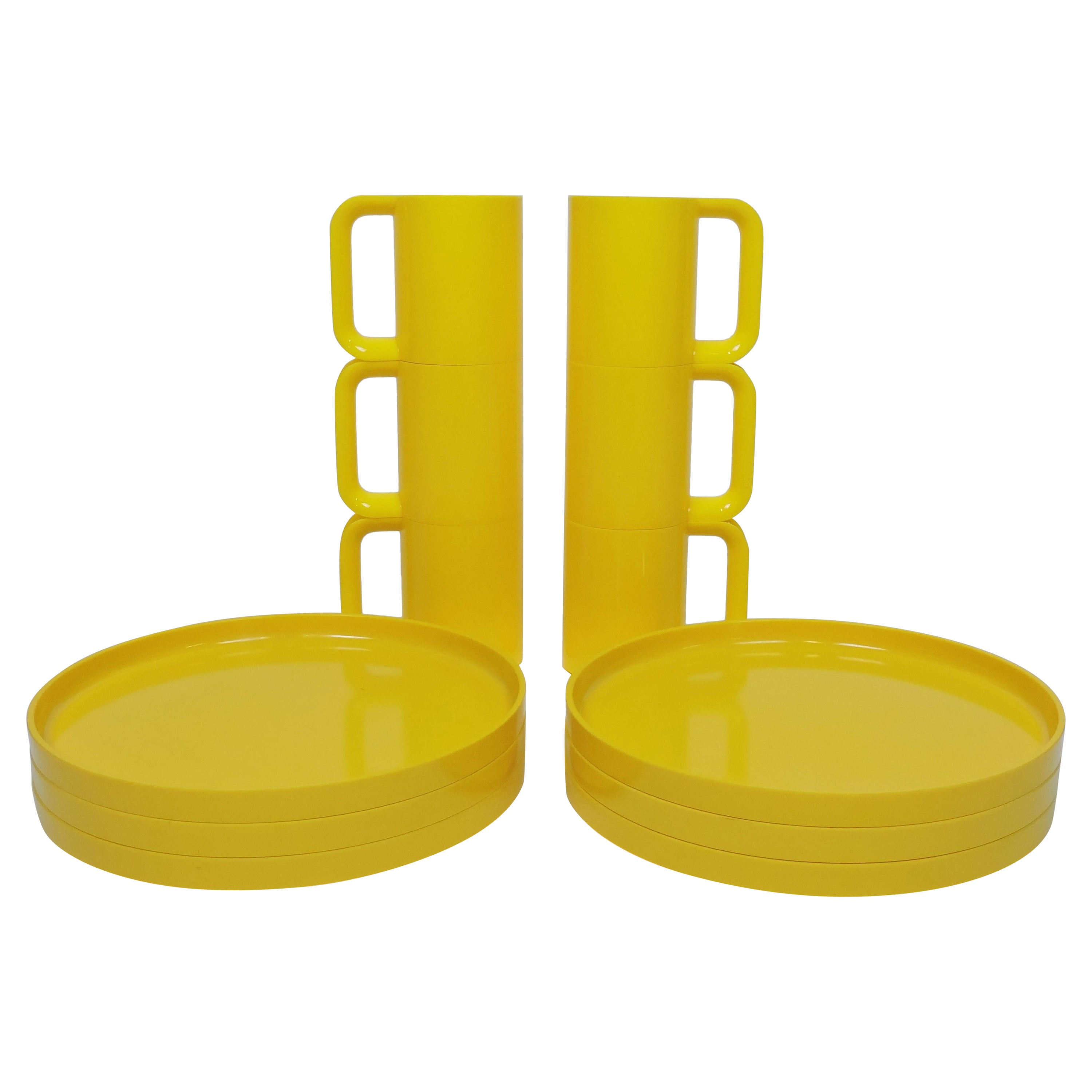Massimo Vignelli for Heller Mid Century Modern Plates and Mugs for Six