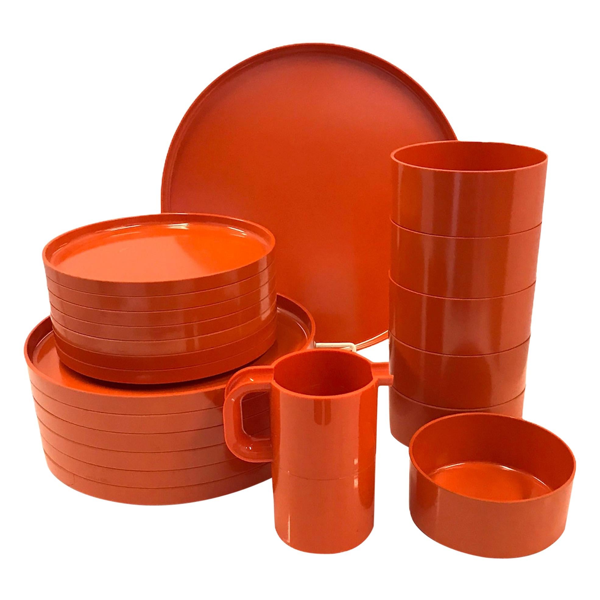 Massimo Vignelli for Heller Set of Max 2 ABS Dinnerware, Italy 1960s - 22 Pieces