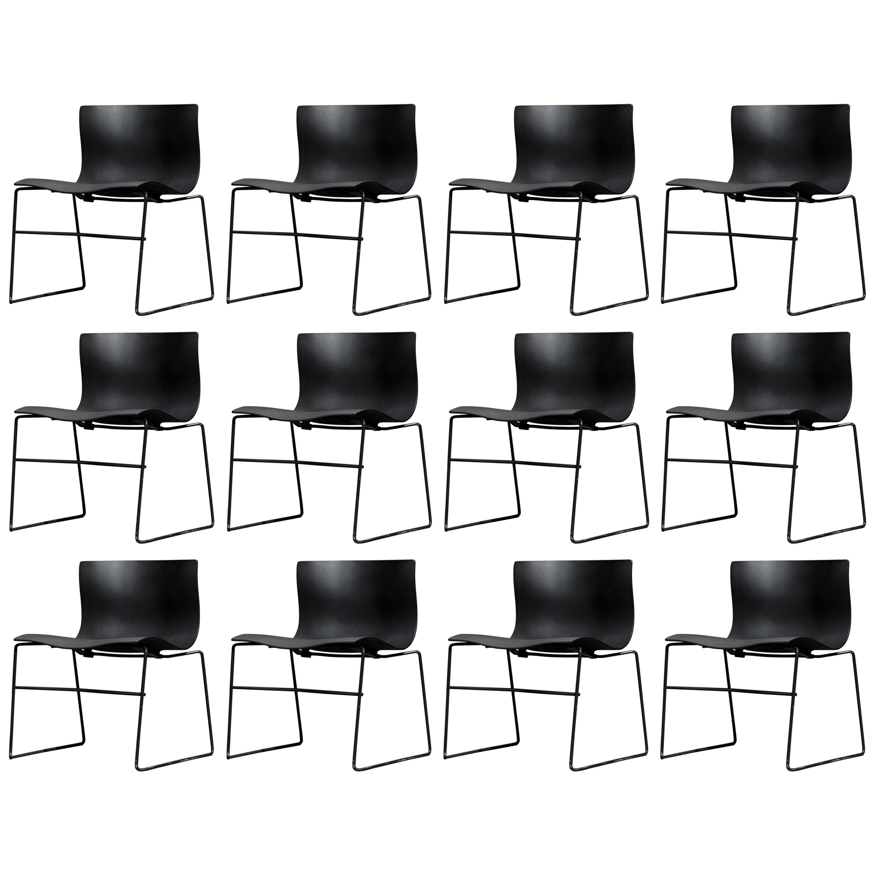 Massimo Vignelli for Knoll Intl 'Handkerchief' Chairs, Signed, Set of Twelve