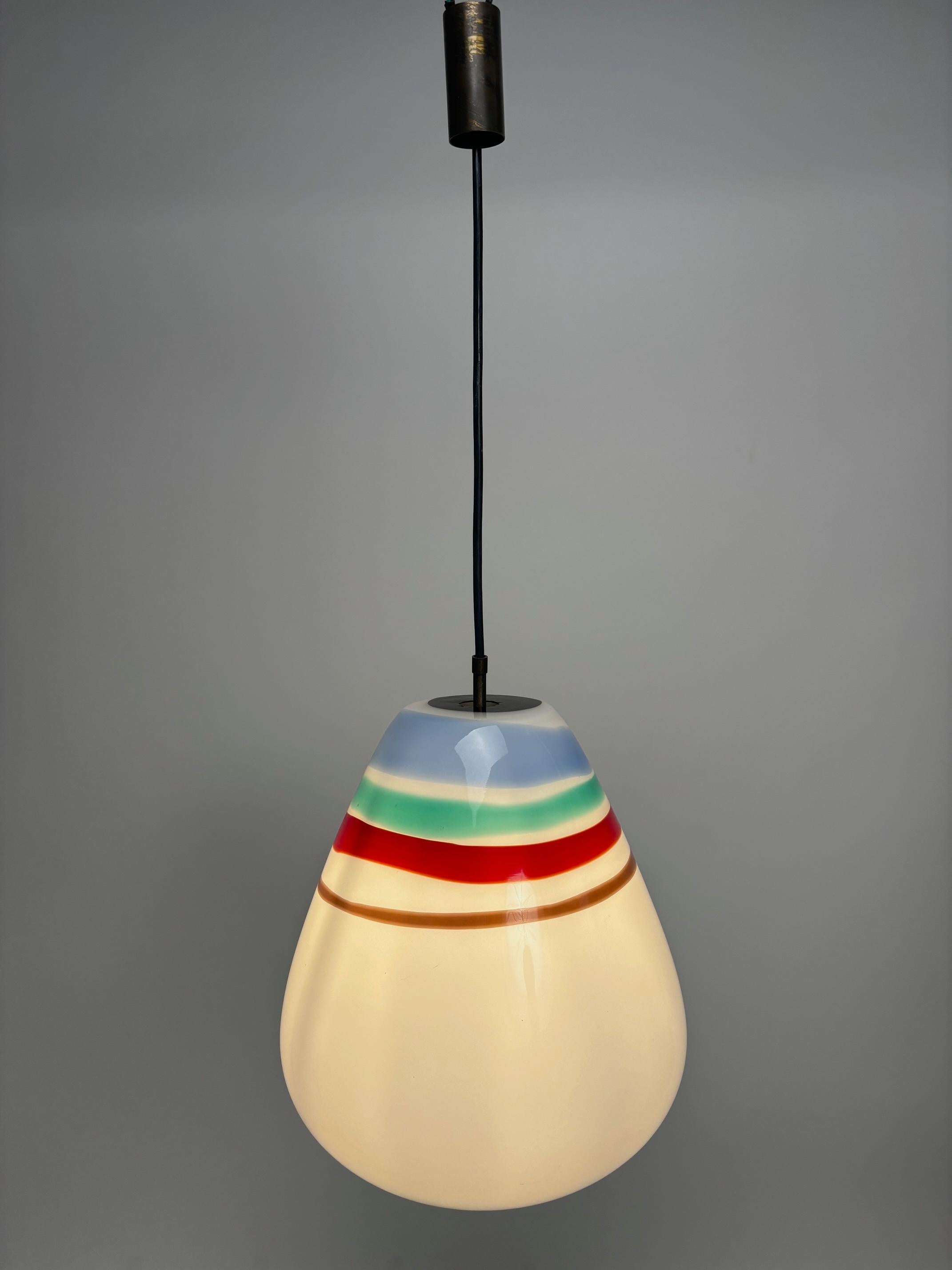 Massimo Vignelli for Venini Multi-colored Mid-Century Glass pendant lamp, Italy in vendita 4