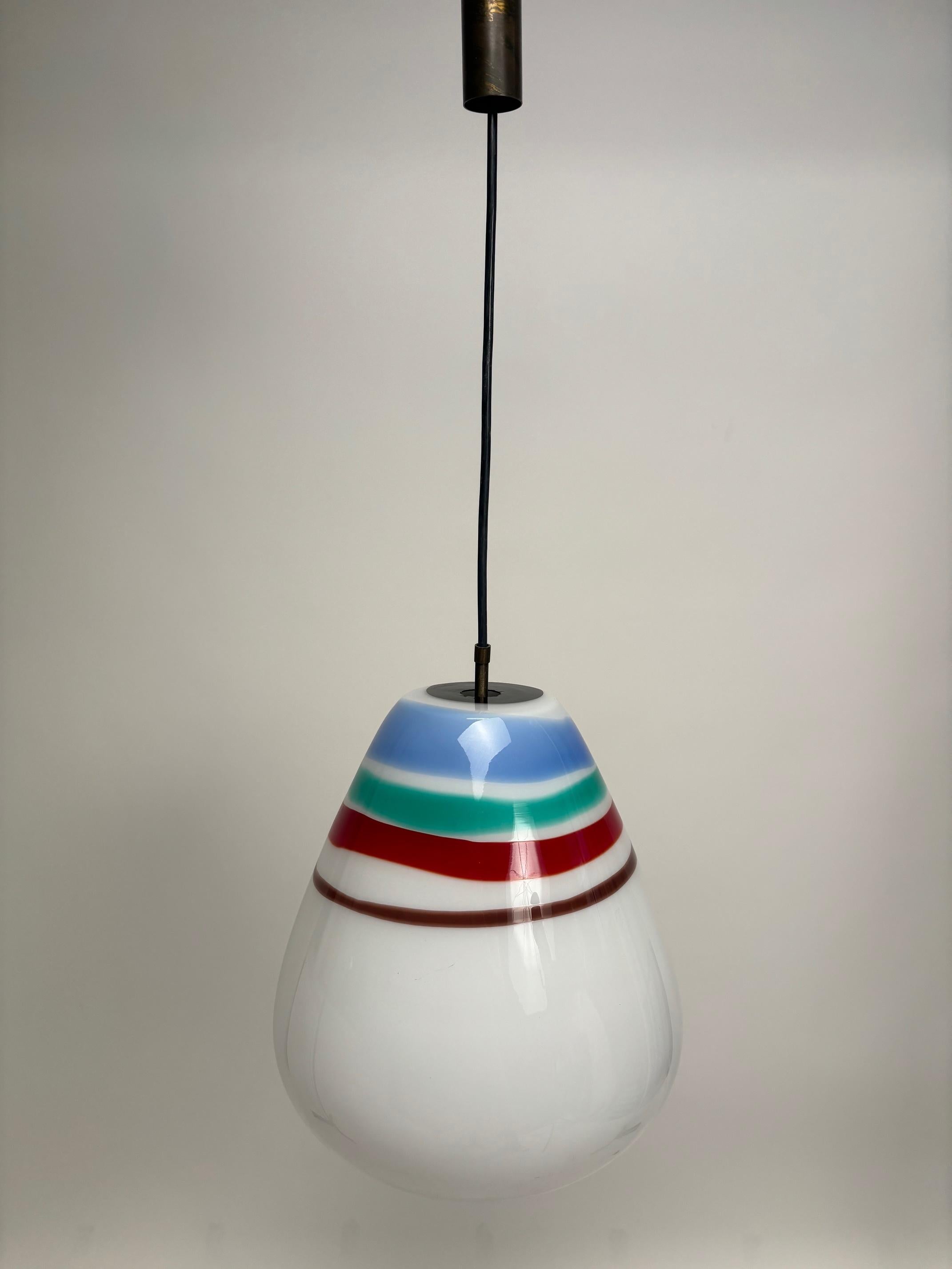 Massimo Vignelli for Venini Multi-colored Mid-Century Glass pendant lamp, Italy in vendita 5