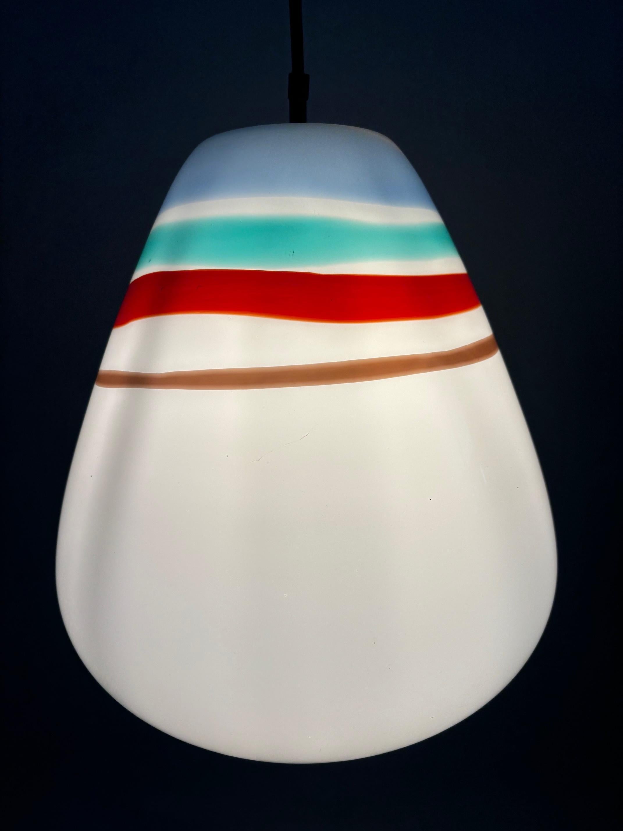 Massimo Vignelli for Venini Multi-colored Mid-Century Glass pendant lamp, Italy In condizioni buone in vendita a Argelato, BO