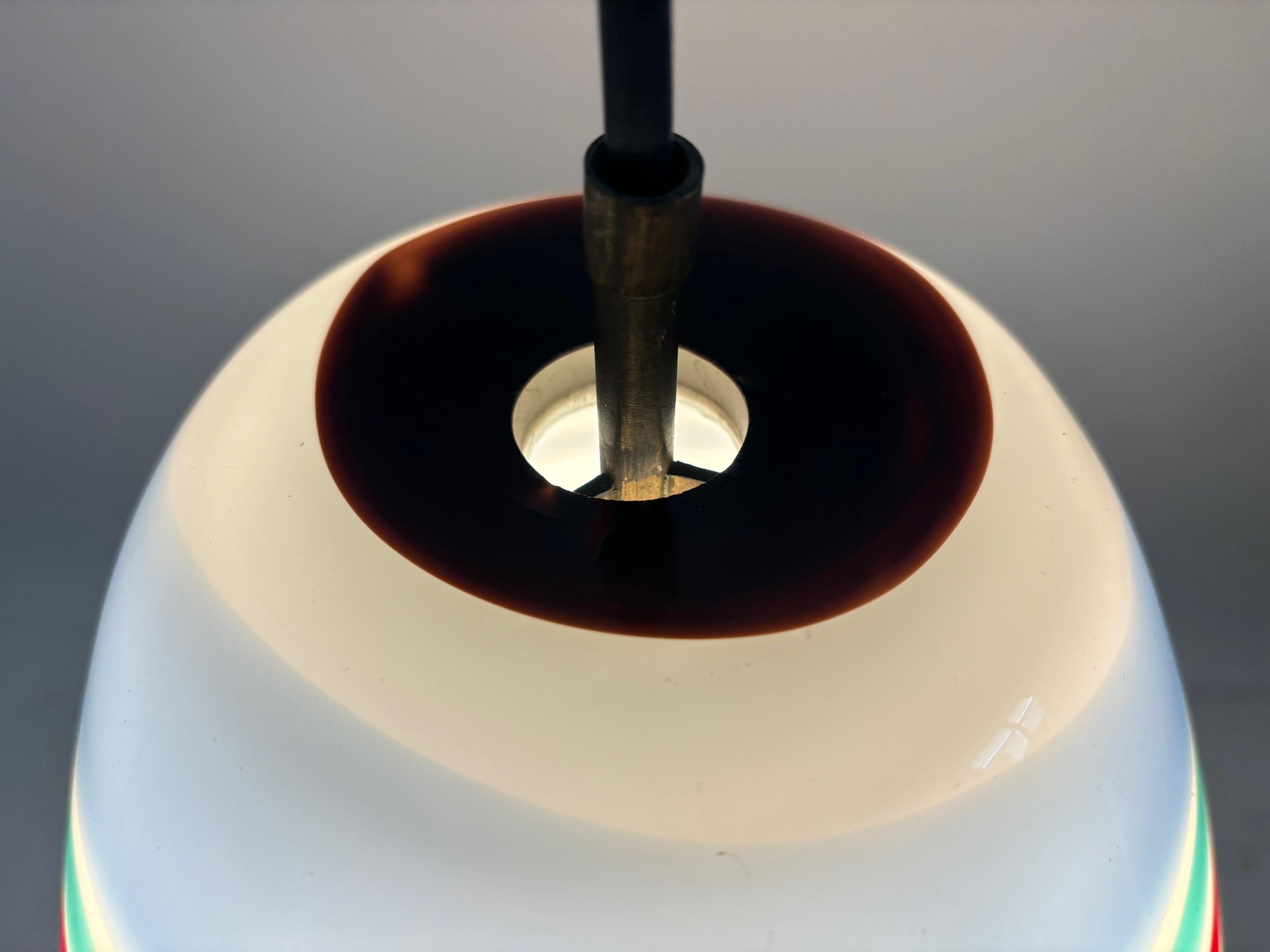 Vetro Massimo Vignelli for Venini Multi-colored Mid-Century Glass pendant lamp, Italy in vendita