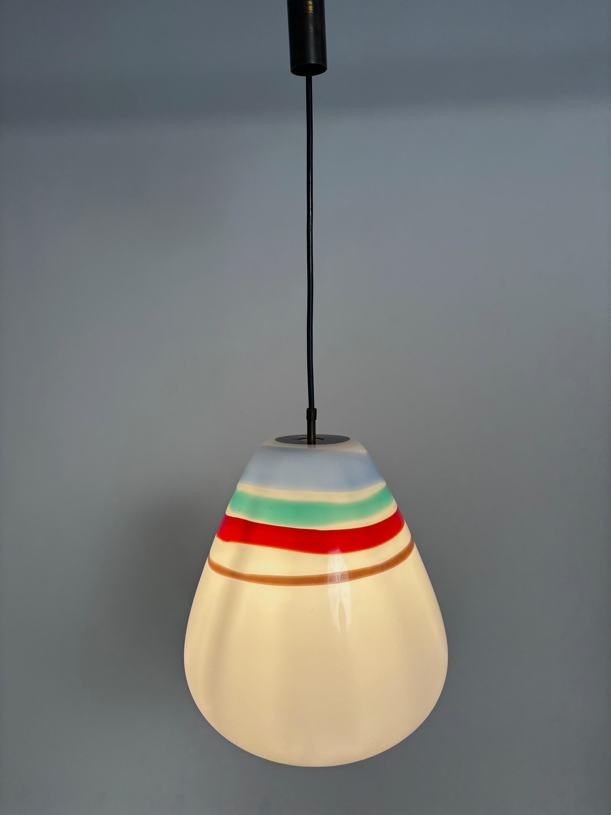 Massimo Vignelli for Venini Multi-colored Mid-Century Glass pendant lamp, Italy in vendita 3