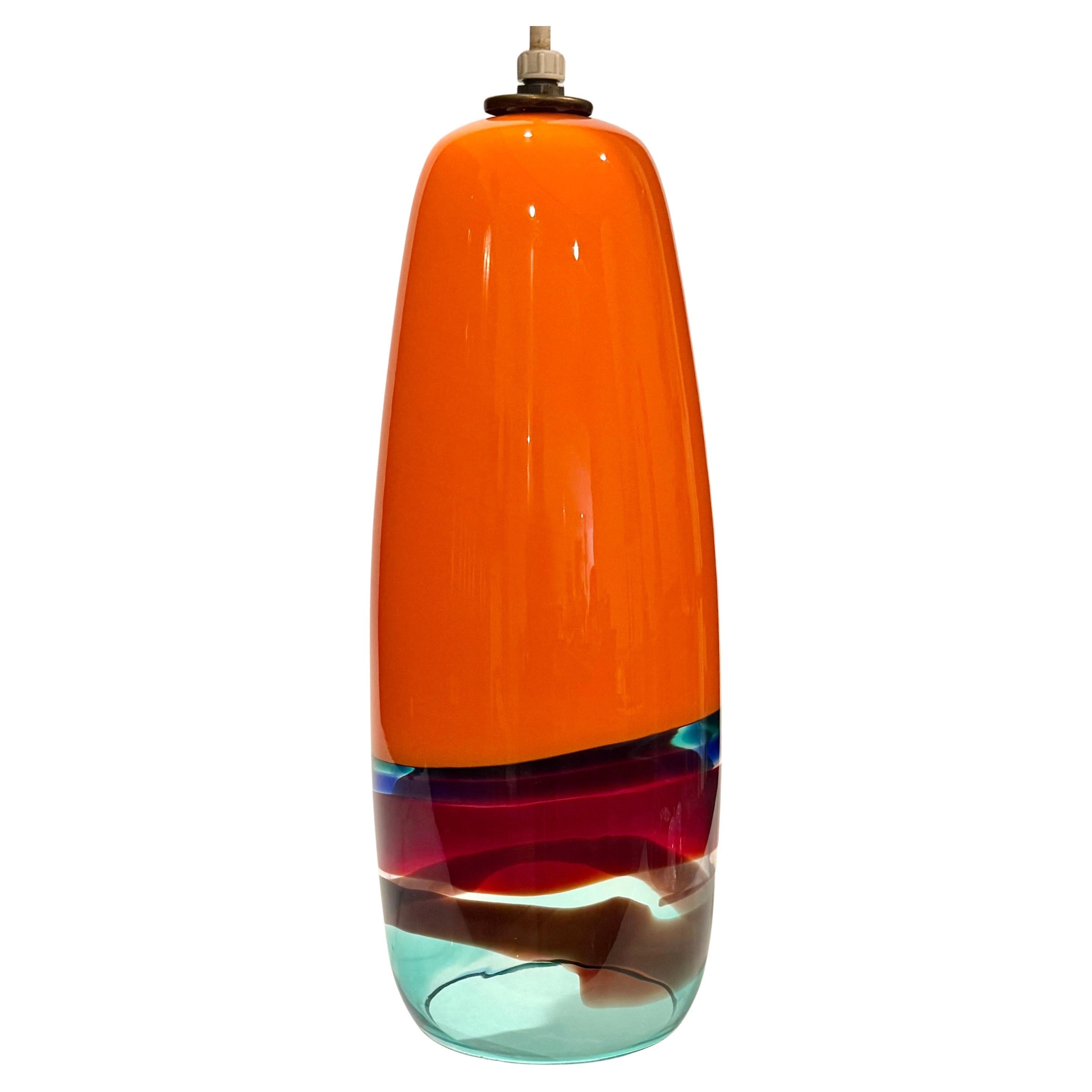 Massimo Vignelli pour Venini Lampe suspendue en verre multicolore en vente