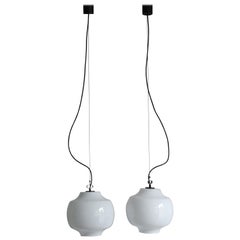 Massimo Vignelli for Venini Murano Italian Pendant Lamps, 1960s