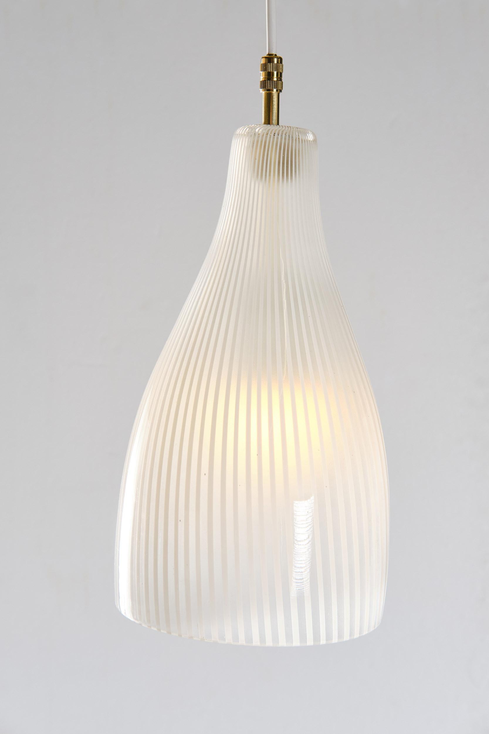 Massimo Vignelli for Venini Murano Pendant Glass Lamp, 1960s For Sale 3