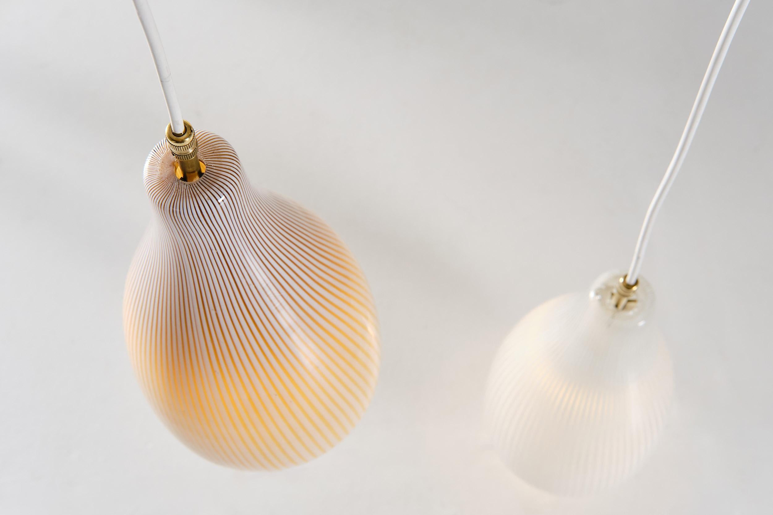 Mid-20th Century Massimo Vignelli for Venini Murano Pendant Glass Lamp, 1960s For Sale