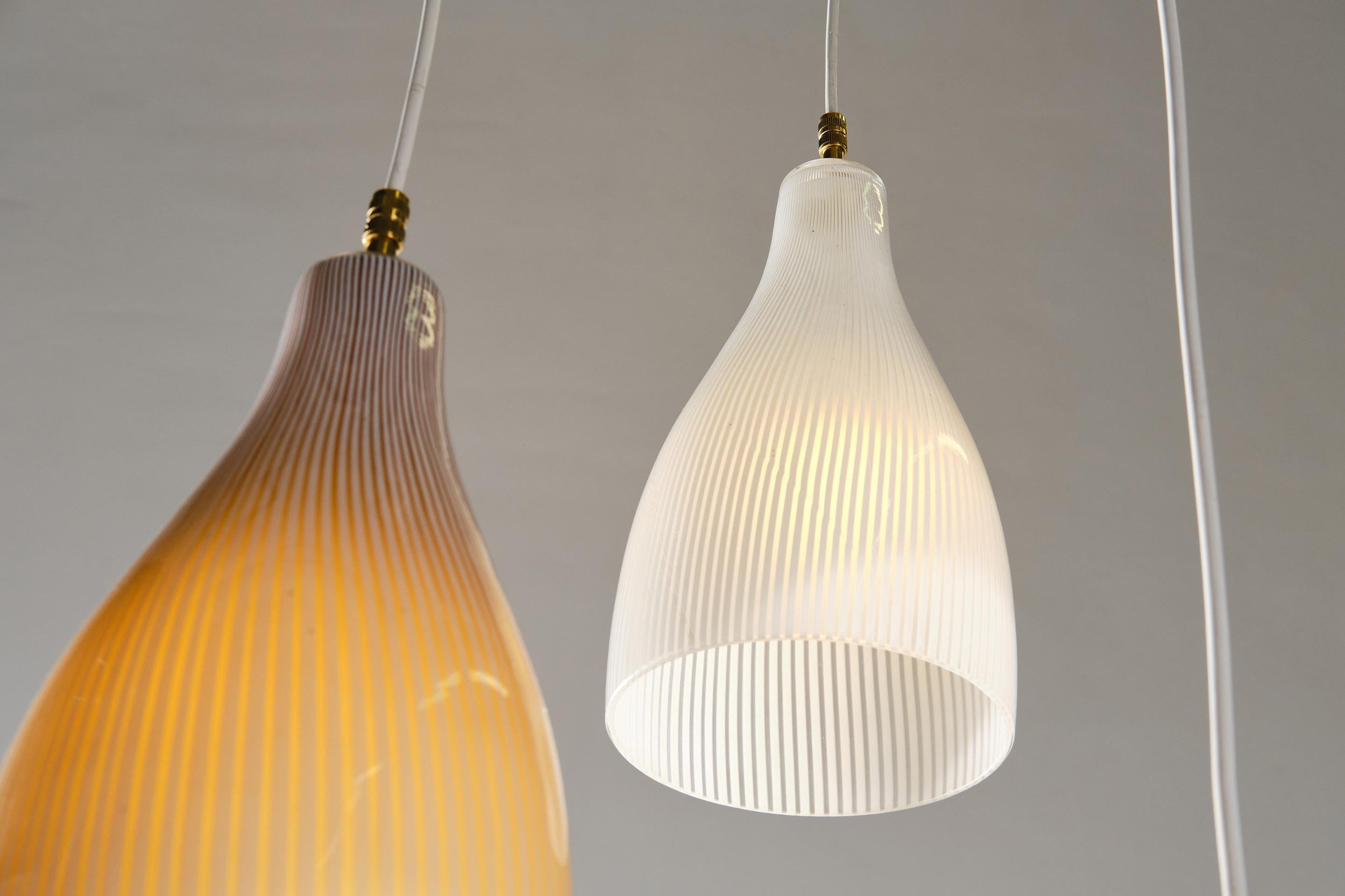 Massimo Vignelli for Venini Murano Pendant Glass Lamp, 1960s For Sale 2
